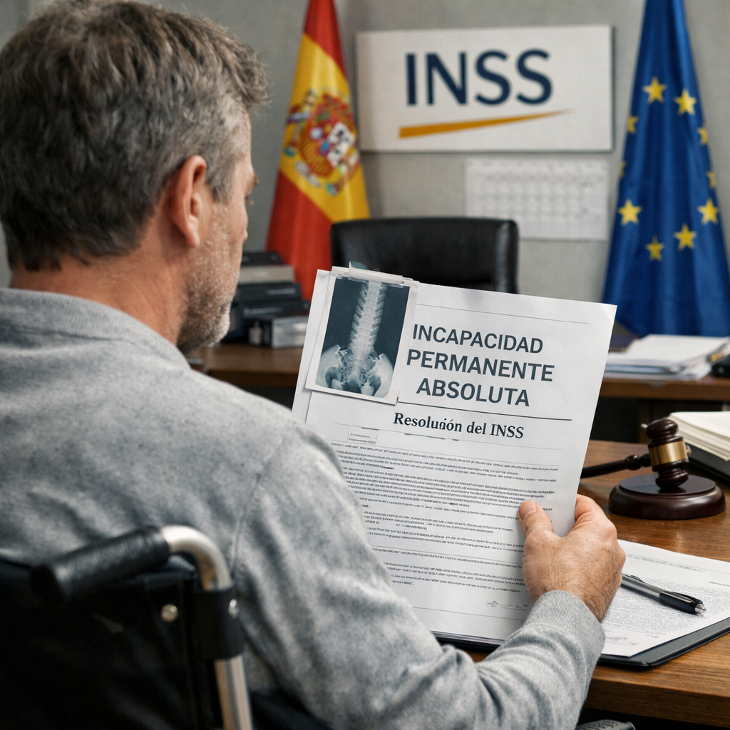 Incapacidad permanente absoluta en 2026: requisitos, qué pasa tras 545 días de baja y cómo reclamar al INSS