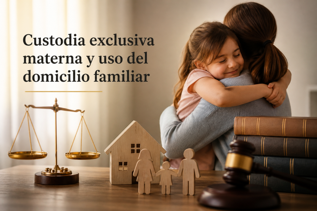 Custodia exclusiva materna y atribución del uso del domicilio familiar